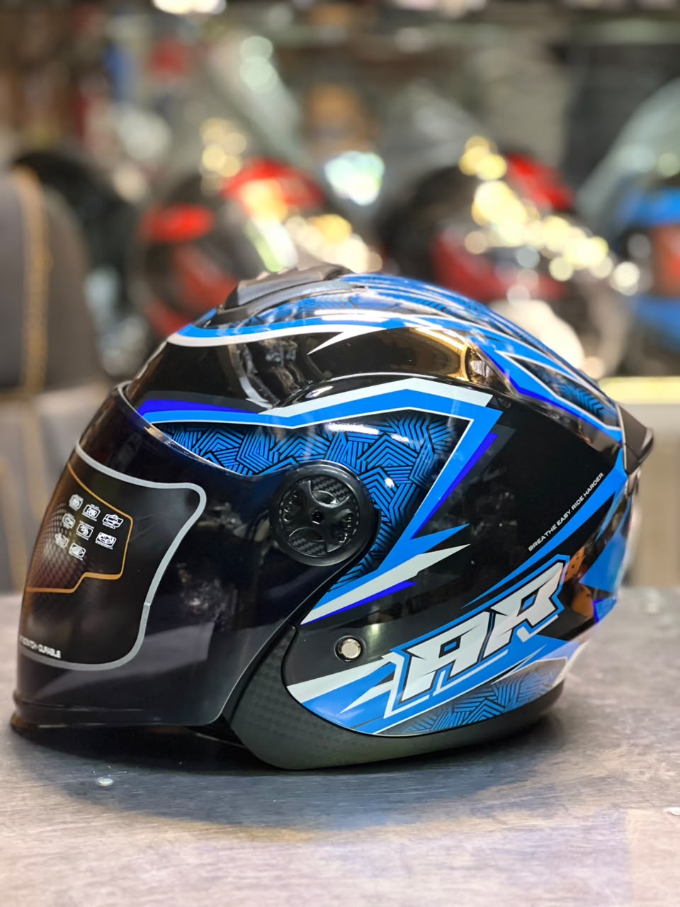 AR Half Face Black & Blue Graphics